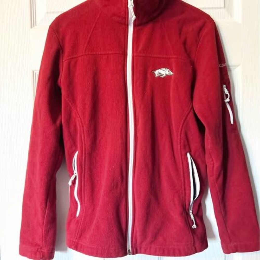 Arkansas Razorbacks Columbia Red Fleece Zip Jacket- Women’s Small